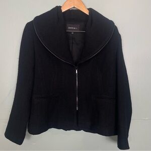 Lafayette 148 New York Wool Blend Jacket Full Zip Black Lined Size 10